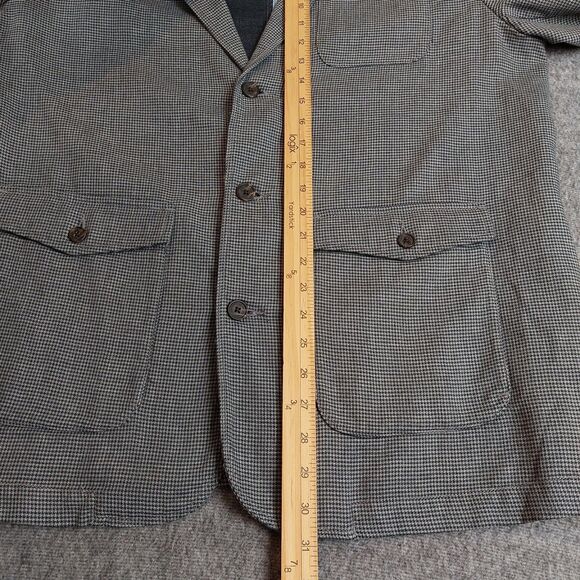 Carbon 2 Cobalt Mens Large Houndstooth Blazer Jacket Pockets Unstructured 111078 - Picture 5 of 11